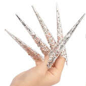 Накладні ажурні пальці сріблястий колір