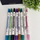 Набір класних металізованих фломастерів з блискітками з двома стержнями