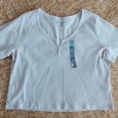 Футболка піжамна вкорочена (рубчик) 22-24 розмір, євро 50-52