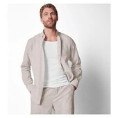 Чоловіча лляна сорочка на довгий рукав беж Esmara M