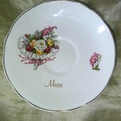 Вінтажне блюдце argyle з кістяного фарфору mum» england