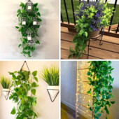 Искусственные подвесные растения: плющ, искусственные листья - для украшения стен, дома, комнаты, са