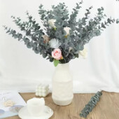 5 искусственных веток эвкалипта, пластиковые листья эвкалипта, 38 см, для флористических композиций