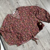 Розпродаж магазину! Мила блуза у квіти спереду завьязка-бант