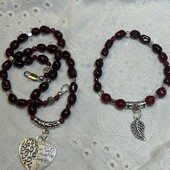 Красивая новинка!Шикарные бусы ,Рубин,длина 41 см браслет 15-20 см