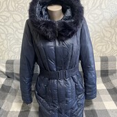 Тепла куртка, зима-осінь, з капюшоном, хутро натуральне,