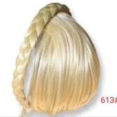 Накладний чубчик (челка) на обручі, штучний чубчик блонд # 613