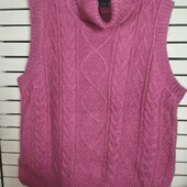 M&s, L, тепла жилетка ягідного відтінку