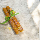 Набір із двох натуральних вощених свічок