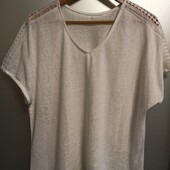 Блузка с ажуром лёгкой вязки ,белоснежная.