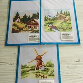 Три канви з нанесеним малюнком для вишивки