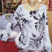 ❤️Брендовая натуральная светло серая со стразами кофта❤️Турция.Пог112-190см.Поб.114-192см