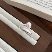 Нежное колечко с жемчужной, универсальный размер