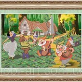 Велика гарна схема для вишивки "Білосніжка і сім гномів"