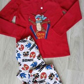 Dunnes stores + Sonic брендовый пижамный комплект флис + хлопок рост 158 см