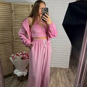 Жіночі велюрові костюми трійка. Розміри 42-46