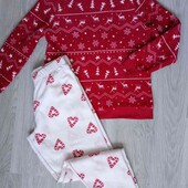 Primark + Dunnes stores  теплый пижамный комплект размер S М 