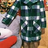 ❤️Брендовая в квадратик барашек Тедди тёплая шубка новая❤️Турция.Оригинал!Пог112см.Поб.112см.