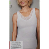 Майка жіноча Esmara широкі лямки, з вишивкою, Біла