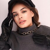 Утеплені шкіряні перчатки.