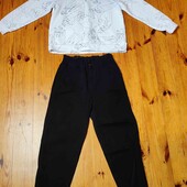 46-48р теплий б.у. комплект світщот і джинси мом 