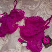 Жіночий мереживний бюстгальтер Venus на кісточках, фіолет 75В, 80В, 85В