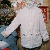 ❤️Брендовая молочного цвета стёганая на сентипоне ветровка новая❤️Америки.Пог124см.Поб.130см.