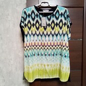 Брендовая новая комбинированная блуза-туника р.16-18