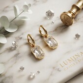Сережки "aura" з кришталевим сяйвом (медсталь)