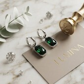 Сережки "lumina" emerald (медсталь)