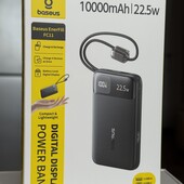 Новый павербанк Baseus на 10000 mAh 22.5W.быстрая зарядка, встроенный кабель, легкий вес