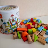 Дерев'яні кубики Кольорові блоки Viga Toys 80 деталей, 2,5 см.