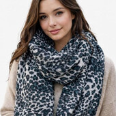 В’язаний шарф-палантин ladies scarf з леопардовим принтом