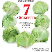 Насіння Салата 7 Айсбергів. Суміш 500 шт !!! Раній. Можна садити весною і осінню
