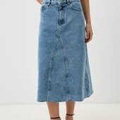 джинсова спідниця міді А-силуету від бренду Pull&Bear рS