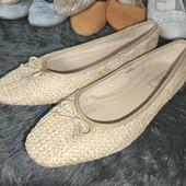 Marks and Spencer uk8 41-42p чудові балетки рафія під соломку