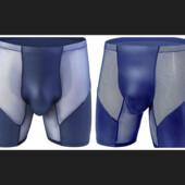Латексні, еротичні, напівпрозорі труси-боксерки, xL/2xL