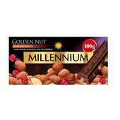 Шоколад Millennium чорний з цільним мигдалем та журавлиною 100г
